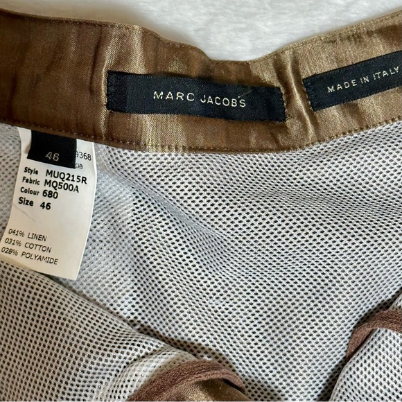 Marc Jacobs Sporty Metallic Linen Blend Short Shorts - Picture 3 of 6